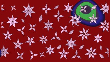 Nazik romantik baskı. Bahar mevsimi. Tatil havası. Raster güzel bir çiçek deseni çizmiş. Kırmızı renkte çiçekler.