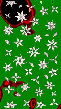 Çiçeksel elementlerle süslenmiş zarif raster dokusu. Parlak çiçekli yeşil renkler üzerine soyut çizim deseni. Küçük çiçekte şirin bir çiçek deseni var..