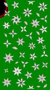 Yeşil çiçekli bahar çiçekleri. Küçük renkli çiçekler. Moda baskıları için zarif bir şablon. Küçük çiçekte güzel bir desen. Motley illüstrasyonu.