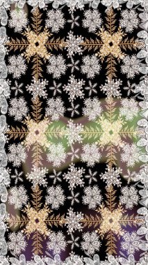 Küçük çiçekteki sevimli çiçek deseni. Birçok siyah ve kahverengi soyut çiçekli tropik, pürüzsüz bir desen. Varicoloblack ve kahverengi raster pürüzsüz çizim.