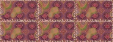 Çiçekli, pürüzsüz bir desen. Raster illüstrasyonu. Raster çiçekleri klasik tarzda çizilmiş. Yumuşak, bahar çiçekleri kahverengi renklerde.