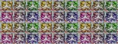 Raster çiçek izi. Çiçeksel, nötr, pürüzsüz desen. Raster Yumuşak kumaş deseni. Klasik taslak çizimi.