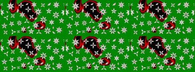 Vadinin yeşil renkli çiçekleri. Raster çiçek desenleri çiziyor..