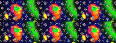 Raster illüstrasyonu. Eski usul. Tomurcukları papatya çiçekleri olan sevimli bir çiçek deseni. Miles Fleur, süslü püslü bir süs. Kumaş, tekstil, duvar kağıdı baskısı için. Taslak arkaplan.