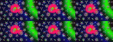 Güzel kumaş deseni. Bahar çiçekleriyle güzel bir çiçek deseni çizmişsin. Raster illüstrasyonu.