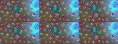 Düz Çiçek Elementleri Tasarımı. Renkli Bahar Teması eskiz kalıbı. Raster..