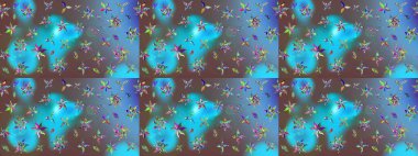 Çiçekli eskiz çizimi. Mavi renkli çiçekler. Düz Çiçek Elementleri Tasarımı. Renkli Yaz Teması çizim şablonu.