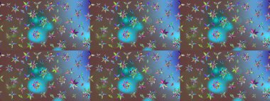 Düz Çiçek Elementleri Tasarımı. Renkli Bahar Teması eskiz kalıbı. Raster illüstrasyonundaki çiçek desenli çizim. Süslü kumaş deseni.