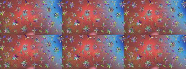 Çiçekli güzel suluboya desen. Kahverengi renklerde. Raster illüstrasyonu.