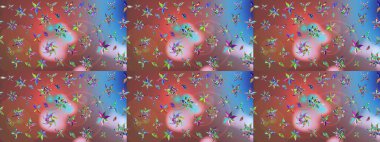 Çiçekli karalama şeklinde Raster çiçek deseni. Kahverengi renkli çiçekler. Nazik, narin çiçek arkaplanı.