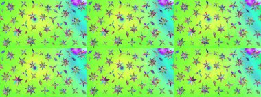 Çiçekli karalama şeklinde Raster çiçek deseni. Yeşil renkli çiçekler. Nazik, narin çiçek arkaplanı.