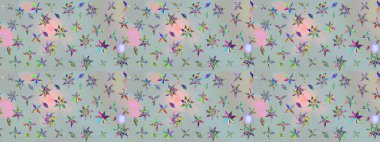 Gri renkli güzel çiçekli eskiz deseni, suluboya çiçek deseni, duvar kağıdı, kart ya da kumaş için fayanslı. Raster..