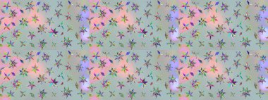 Yumuşak pamuk tasarımı. Paketleme, tekstil, duvar kâğıdı için çiçek eskizi. Raster 'ın taze dokusu. Yumuşak fayans. Klasik çiçek deseni.