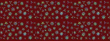 Tony 'nin kumaş kalıbını çiz. Raster illüstrasyonu. Küçük çiçekteki sevimli çiçek deseni. Modaya uygun kumaş deseni.