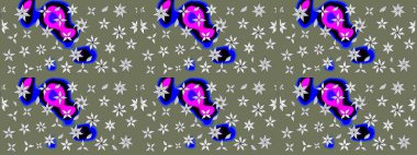 Raster illüstrasyonu. Küçük çaplı çiçeklerdeki basit şirin desenler. Tekstil veya kitap kapakları, imalat, duvar kağıtları, baskı, hediye paketi ve yapıştırma kitabı için çiçek eskiz geçmişi.