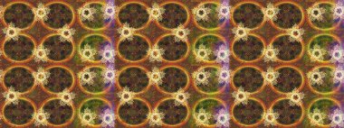 Raster kahverengi, turuncu ve yeşil kar tanelerinden izole edilmiş. Renkli kar taneleri Raster çizimi. Güzel kış süsleri..