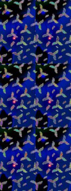 Raster illüstrasyonu. Kar taneleri deseni. Kar tanesi süsleme deseni. Kar taneleri arka planda. Arkaplanda soyut kar taneleri izole edilmiş düz tasarım.