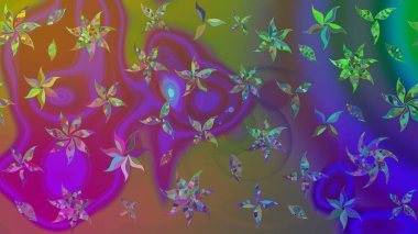 Nazik, narin çiçek arkaplanı. Çiçekli karalama şeklinde Raster çiçek deseni. Mor renkte çiçekler.