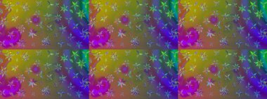 Raster illüstrasyonu. Yumuşak, yeşil renkli bahar çiçekleri. Çiçek ve yapraklı karalama şeklinde Raster çiçek deseni.