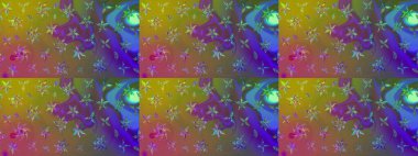 Çiçekli el çizimi çizimi deseni. Modern gelişim yeşil raster arka plan duvar kâğıdı illüstrasyon klasik çizgili iz sürme desenli çiçekler, çiçekli süsler.