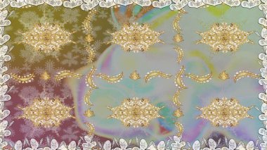 Noel altın kar tanesi kusursuz desen. Kış kar dokusu duvar kağıdı. Sembol bayramı, yeni yıl kutlamaları, altın desenler. Tarafsız renklerde altın kar taneleri.