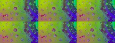 Küçük çiçekte güzel bir desen. Motley illüstrasyonu. Moda baskıları için zarif bir şablon. Yeşil çiçekli bahar çiçekleri. Küçük renkli çiçekler..