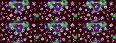 Kahverengi renkli etnik çiçeklerin olduğu zarif bir eskiz modeli. Asya Tekstil 'inde Raster Çiçek İllüstrasyonu.