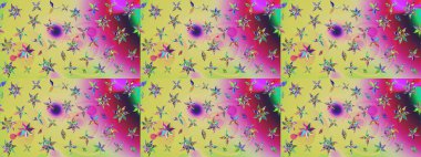 Çiçekler suluboya eskiz deseni. Raster Stili kumaş deseni.