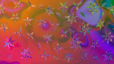 Kahverengi renkli çiçekler. Nazik romantik baskı. Bahar mevsimi. Raster güzel bir çiçek deseni çizmiş. Tatil havası..