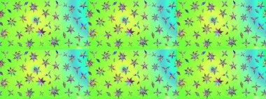 Küçük çiçekteki sevimli çiçek deseni. Yeşil renkte çiçekler.