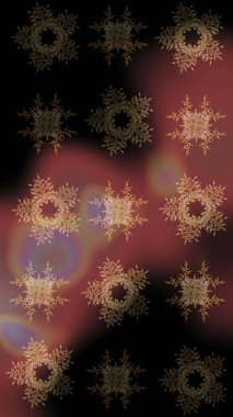 Grafiksel element dekorasyonu. Kar Tanesi Mozaik ikonu. Raster illüstrasyonu. Kahverengi, siyah ve bej renkli kar taneli tabela. Düz dizayn. Sembol kışı, donmuş, Noel, yeni yıl tatili.