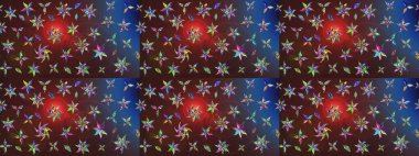 Kahverengi renklerde bahar çiçekleri. Raster illüstrasyonu. Çiçek ve yapraklı karalama şeklinde Raster çiçek deseni.