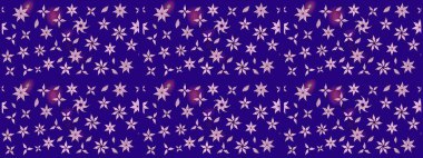 Eskiz arkaplan modeli. Raster - stok. Yapraklı çiçekler ve mavi renkli papatya çiçekleri..