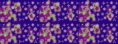 Kabile sanatı boho baskısı, klasik çiçek arkaplanı. Arkaplan dokusu, duvar kağıdı, mavi renkli çiçek teması. Soyut etnik raster çizim kalıbı.