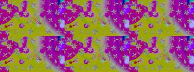 Raster deseni. Küçük çiçekteki sevimli çiçek deseni. Yumuşak, mor renkte yaz çiçekleri. Raster illüstrasyonu.