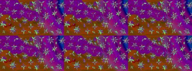 Küçük çiçekte güzel bir desen. Moda baskıları için zarif bir şablon. Motley illüstrasyonu. Küçük renkli çiçekler. Çiçekli bahar çiçekleri.