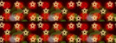 Barok tarzında eskiz oryantal süsü. Kahverengi, kırmızı ve siyah renkli ve altın elementli geleneksel altın sarısı desen.