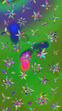 Tropik çiçekler. Gömlek, arka plan modelini çiz. Yeşil renkte çiçekler.