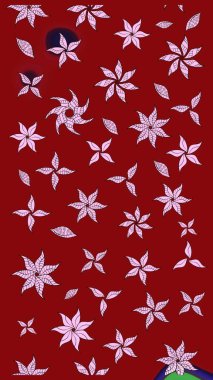 Raster illüstrasyonundaki çiçek desenli çizim. Suluboya tarzında kırmızı renkte çiçekler.