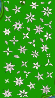 Düz Çiçek Elementleri Tasarımı. Yeşil renkte zarif çiçek buketi suluboya. Raster illüstrasyonu. Renkli Bahar Teması çizim şablonu.