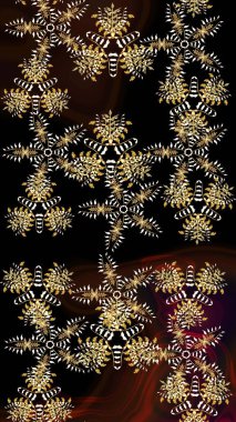 Renkli arka planda izole kar taneleri. Yüzey için tekrarlanan doku, ambalaj kağıdı, siyah, kahverengi ve nötr renkler. Kış kar tanesi, raster arka plan. Raster illüstrasyonu.