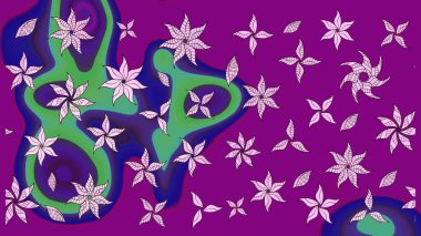 Sketch Colour Spring Theme eskiz kalıbı. Sevimli çiçek raster deseni. Düz Çiçek Elementleri Tasarımı. Mor renkte çiçekler.