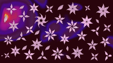 Küçük çiçekte güzel bir desen. Robot resim. Moda baskıları için zarif bir şablon. Motley illüstrasyonu. Küçük renkli çiçekler. Çiçekli bahar çiçekleri.