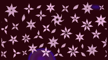 Kahverengi renkli çiçekler. Düz Çiçek Elementleri Tasarımı. Sevimli çiçek raster deseni. Renkli Bahar Teması çizim şablonu.