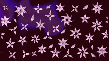 Raster illüstrasyonu. Kahverengi renklerde bahar çiçekleri. Çiçekli yumuşak bir eskiz şekli. Raster çiçekleri klasik tarzda resmedilir..