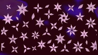 Tekrar eden çiçek arkaplanı, zarif kahverengi çiçek duvar kağıdı. Kahverengi renkler üzerine çiçek desenli çizimler, el yapımı papatyalar, papatyalar..