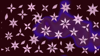 Kahverengi renkli çiçekler. Düz Çiçek Elementleri Tasarımı. Renkli Yaz Temalı eskiz kalıbı. Sevimli çiçek raster deseni.