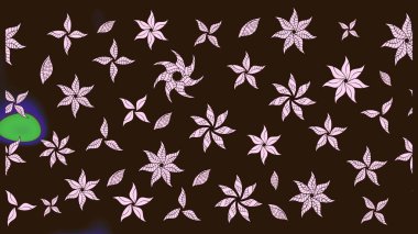 Bir sürü kahverengi ve soyut çiçekli tropik eskiz deseni. Varicolobrown Raster çizimi. Küçük çiçekte sevimli çiçek deseni var..