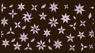 Çiçekli el çizimi çizimi deseni. Modern gelişim kahverengi raster arka plan duvar kâğıdı illüstrasyon klasik çizgili iz sürme desenli çiçekler, çiçekli süsler.