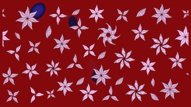 Kırmızı renkte çiçekler. Raster illüstrasyonu. Raster illüstrasyonu. Asya tekstil tarzında. Çiçek desenini çiz.